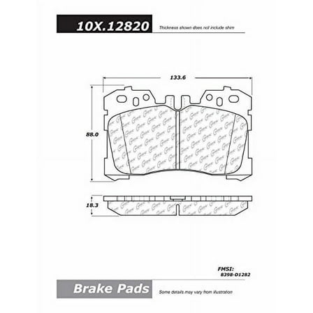 Centric Parts Disc Brake Pad P/N:102.12820