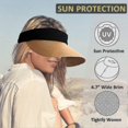 thumbnail image 3 of Straw Hat Sun Visor Hat Wide Brim Summer Uv Protection Beach Cap Foldable Korean Style Multi-color Optional, 3 of 5