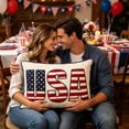 thumbnail image 4 of Luiuiu Ensemble de 2 Coussins Patriotiques USA, Coussin Motif Étoiles Rouges Blanches Bleues et Rayures Drapeau, Coussin Décoratif pour la Fête de l'Indépendance pour la Maison et les Espaces Extérieurs, 4 of 9