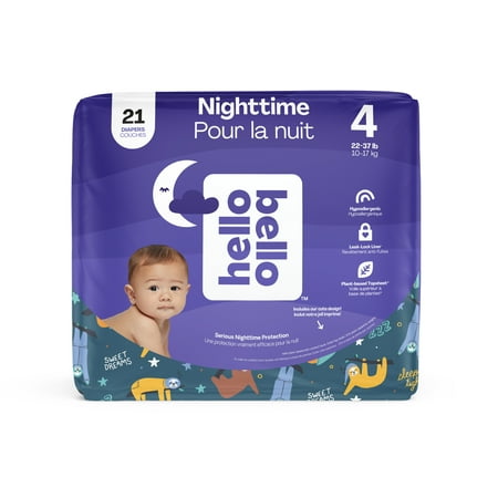 UPC: 0810007187792 | Hello Bello Premium Overnight Baby Diapers Cute Gender Neutral Designs Size 4 21 Count