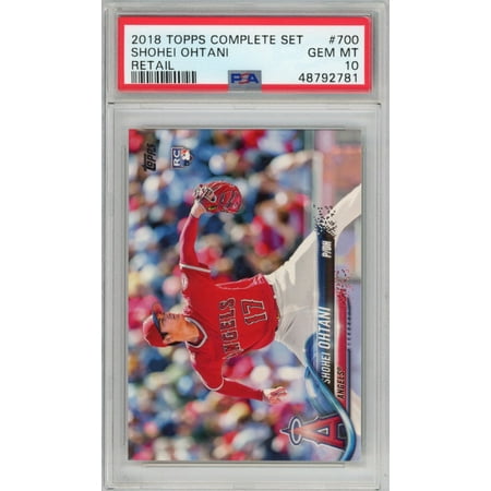 

Graded 2018 Topps Complete Set Shohei Ohtani #700 Retail Rookie RC Baseball Card PSA 10 Gem Mint