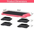 thumbnail image 2 of ZENSTYLE 43'' Aerobic Exercise Stepper Platform Adjustable Fitness Stepper with 4 Risers Pink, 2 of 10