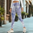 thumbnail image 4 of Renewold Violet Tie-dye Womens Yoga Pants with Pockets High Waisted Womens Leggings Cute Exercise Yoga Leggings Opaque Activewear Lightweight Ankle Leggings, L, 4 of 8