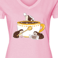 thumbnail image 4 of Inktastic Cute Hot Chocolate Hedgehogs Women's V-Neck T-Shirt, 4 of 5
