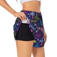 thumbnail image 1 of Balery Colorful Butterflies Pantalones cortos deportivos para mujer con forro y dos bolsillos, elásticos, para entrenamiento, gimnasio, yoga-X-Large, 1 of 7