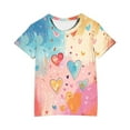thumbnail image 4 of Spazoro Toddler Girls T-shirts, Summer Crewneck Printed Casual Short Sleeve Tops Tee Multicolor Size 7-8T, 4 of 4