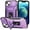 Purple, variant on JTCASES for iPhone 12/12 Pro Case, Slide Window + Adjustable Ring Kickstand + Magnetic Car Mount Drop Protection Anti-slip Shockproof Bumper Rugged Shell, Black
