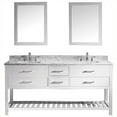 thumbnail image 7 of Caroline Estate 72" Double Bath Vanity in White with White Marble Top and Square Sinks with Brushed Nickel Faucets with Matching Mirrors, 7 of 7