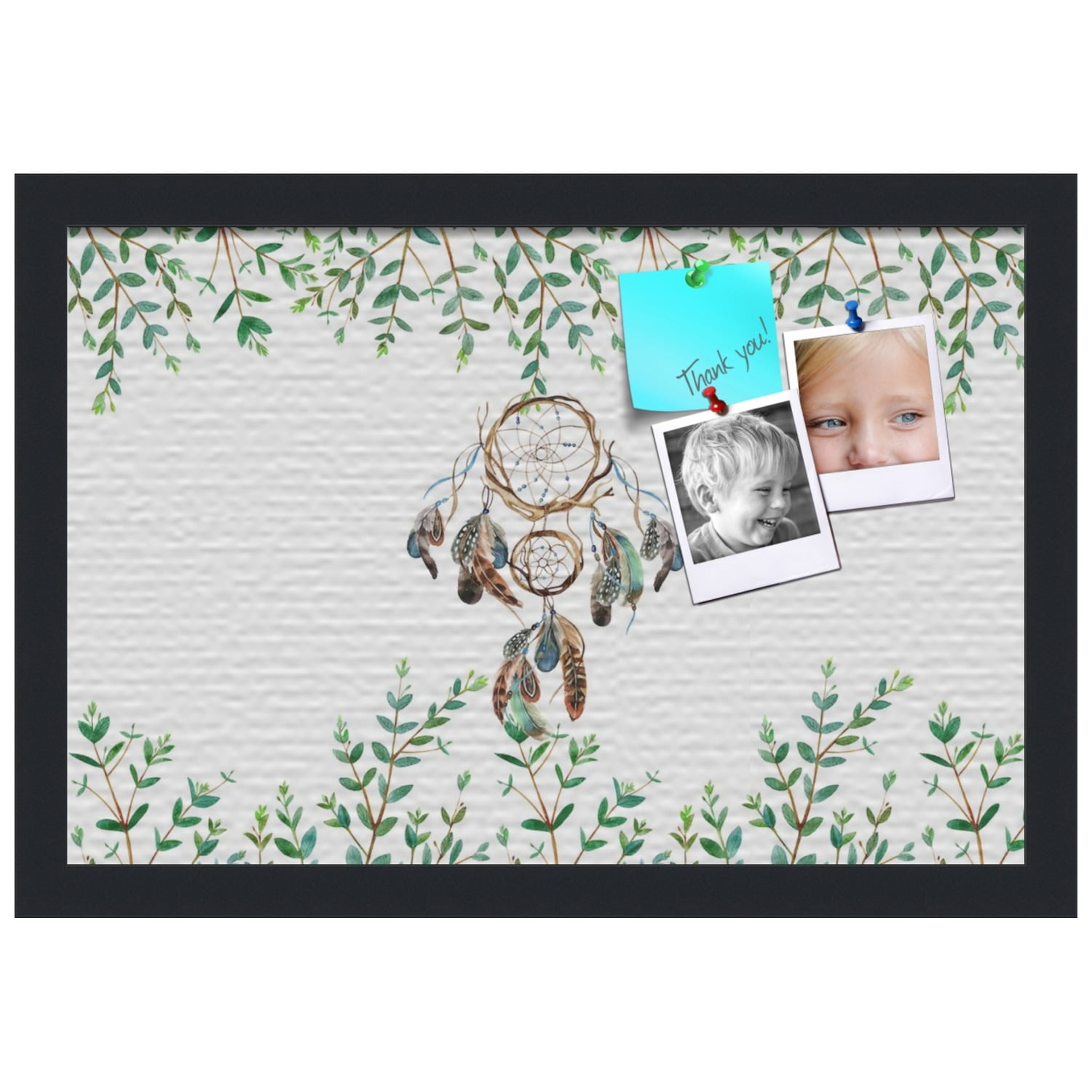 PinPix 18x12 Custom Cork Bulletin Board Dreamcatcher Poster Board Has a Fabric Style Canvas Finish, Framed in Dreamcatcher, by ArtToFrames (PinPix-1493)