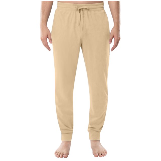 AherBiu Sweatpants For Men Drawstring Elastic Waisted Joggers With Pockets Fall Winter Solid Color Casual Loose Trousers