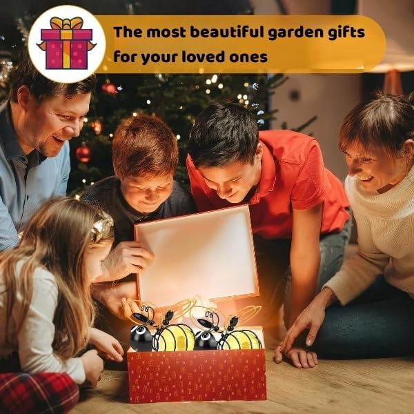 XEAZON Solar Bees Lights Outdoor, Hanging Bee Solar Garden Light,Garden Solar Bees Simulation Lights, Waterproof Bumble Bees Solars Light for Party Festivals Garden Decor Birthday Gifts (3pcs)