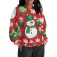 thumbnail image 4 of Uootdi Christmas Long Sleeve Sweatshirts for Women Crewneck Cartoon Funny Xmas Cute Snowman Print Sweater Sweaters Gift Holida y Pullover, 4 of 9