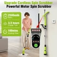 thumbnail image 2 of Amiluo Electric Spin Scrubber, 600 RPM Cordless Bathroom Cleaning Brush, 3 Speeds Power Scrubber with Adjustable Handle & 8 Replaceable Heads, Shower brush for Tub Tile Floor, A2/White, 2 of 9
