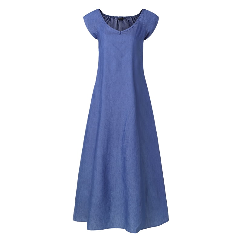 denim long frock