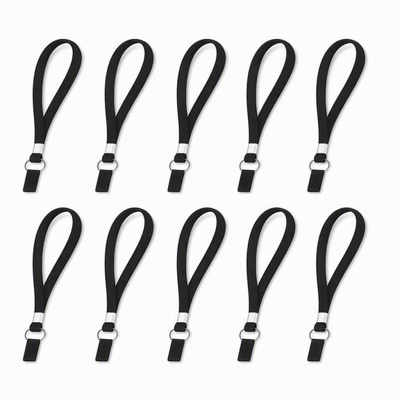 Stcellnmex 10 Pack Black Stretchable Elastic Wrist Straps Walking Cane Stick Accessories For Daily Walking Use