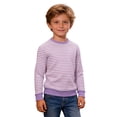 thumbnail image 2 of WOYY Boys Striped Sweatshirt Casual Crew Neck Pullover Unisex Kids Soft Top, Sizes 3-14, 2 of 5