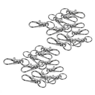 25 Pack - Premium Metal Lobster Claw Clasp Hook Craft Findings - 1.5 Inch  Clip with Trigger Snap and Round Eye Swivel D Ring by Specialist ID (Silver)