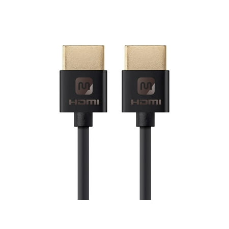 UPC: 0889028016220 | Monoprice HDMI Cable – 0.5 Feet – Black | High Speed  4K@60Hz  HDR  18Gbps  36AWG  YUV 4:4:4  Compatible with UHD TV and More – Ultra Slim Series