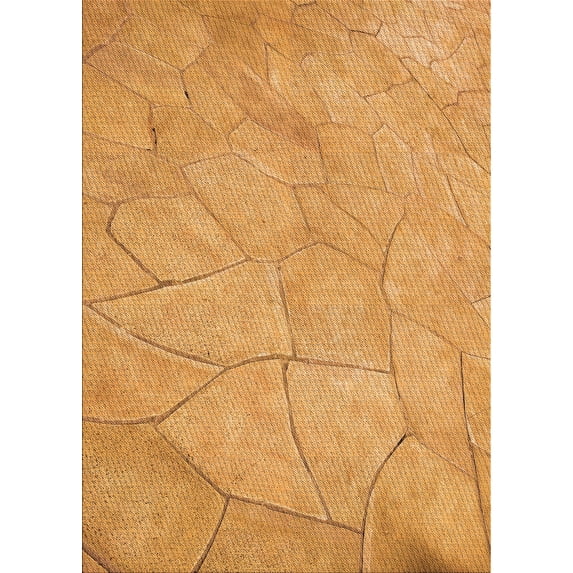 Ahgly Company Machine Washable Indoor Rectangle Transitional Neon Orange Area Rugs, 4' x 6'
