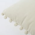 thumbnail image 2 of Haperlare 2 Pcs Throw Pillow Covers with Pom Poms Soft Velvet Square Decorative Cushion Covers for Couch Car Outdoors, Creamy, 18"x18", 2 of 7