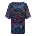 thumbnail image 5 of Sakmal Purple Womens Tops Under $5 Short Sleeve Floral V-Neck Vintage Asymmetrical T-Shirts Ladies Tops Under $5, 5 of 5