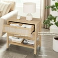 thumbnail image 4 of GarveeHome Rattan Night Stand Set of 2, Boho Night Stand with 2 Rattan Drawers, Large Bedside Table Side Table, Wood, 4 of 8