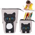 thumbnail image 1 of Bolsa de lápices para gatos negros, caja de lápices de lona, caja de lápices telescópica, caja de lápices vertical, caja de lápices para gatos escolares,, 1 of 5