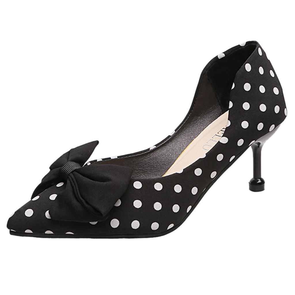 polka dot high heel shoes