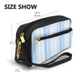 thumbnail image 3 of Portable Makeup Storage Bag 7.87×3.35×2.16in Portable Design Pu Leather Made Of A Bag For Multi-Use Light Blue Stripe_3, 3 of 4