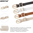 thumbnail image 2 of 4 Pack Women Thin Belts for Jeans Dresses Coats Skinny Women Belt with Gold Alloy Buckle, 2 of 8
