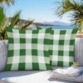 thumbnail image 3 of Green White Buffalo Check Throw Pillow Covers 18x18 Inch Set of 2, Farmhouse Plaid Modern Geometric Waterproof Outdoor Pillow Covers, Decorative Cushion Pillowcases for Couch, Sofa, Bed, Patio, 3 of 9