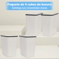 thumbnail image 2 of Bote de Basura para Ba&ntilde;o con Tapa Juego de 4, 13 L/3.4 Gallon de Basura Cocina, para Ba&ntilde;o, Cocina, Despacho, Dormitorio, Aseo, Sal&oacute;n,Cesto de Basura Delgado y Compacto, 2 of 8