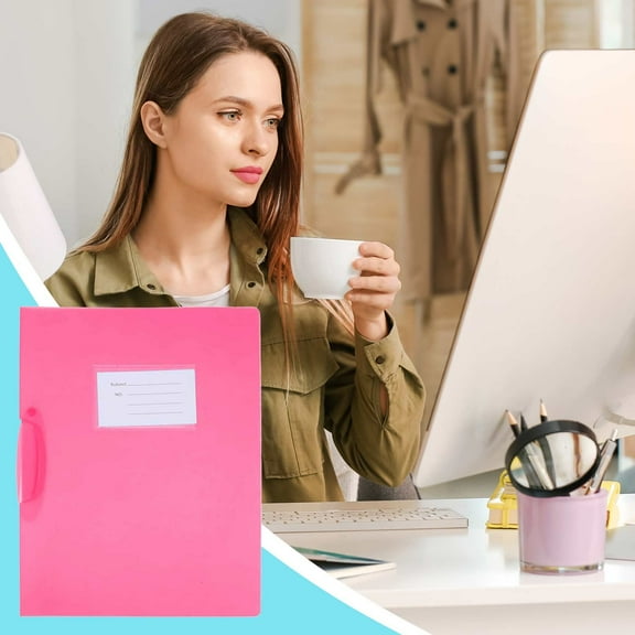 PPKVUFD 1 Pack Report Folder Cover with Clip, Clear Report Covers with Sliding Bar and Swing Clip for Letter Size Documents, Presentation, Resume (Red)
