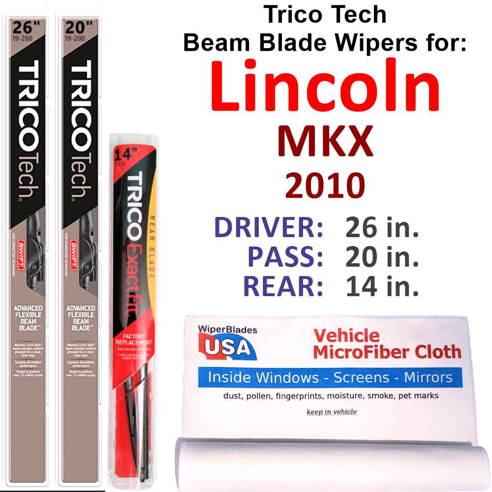 2010 Lincoln MKX Beam Blade Wipers (Set of 3) w/Rear Wiper