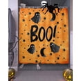 thumbnail image 3 of Halloween Black Shower Curtain Set ，Waterproof Fabric Shower Curtains Orange Ghosts Stars Full Moon Night Boo Shower Curtains for Bathroom,Bathroom Decor 72"x72", 3 of 6