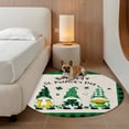thumbnail image 3 of Round Area Rug 4ft, St. Patrick Clovers Leaf Dwarfs Coin Non-Shedding Washable Area Rug, Retro Farm Linen Plaid Non Slip Low-Profile Circle Rugs for Living Room, Bedroom Dining Room, 3 of 9