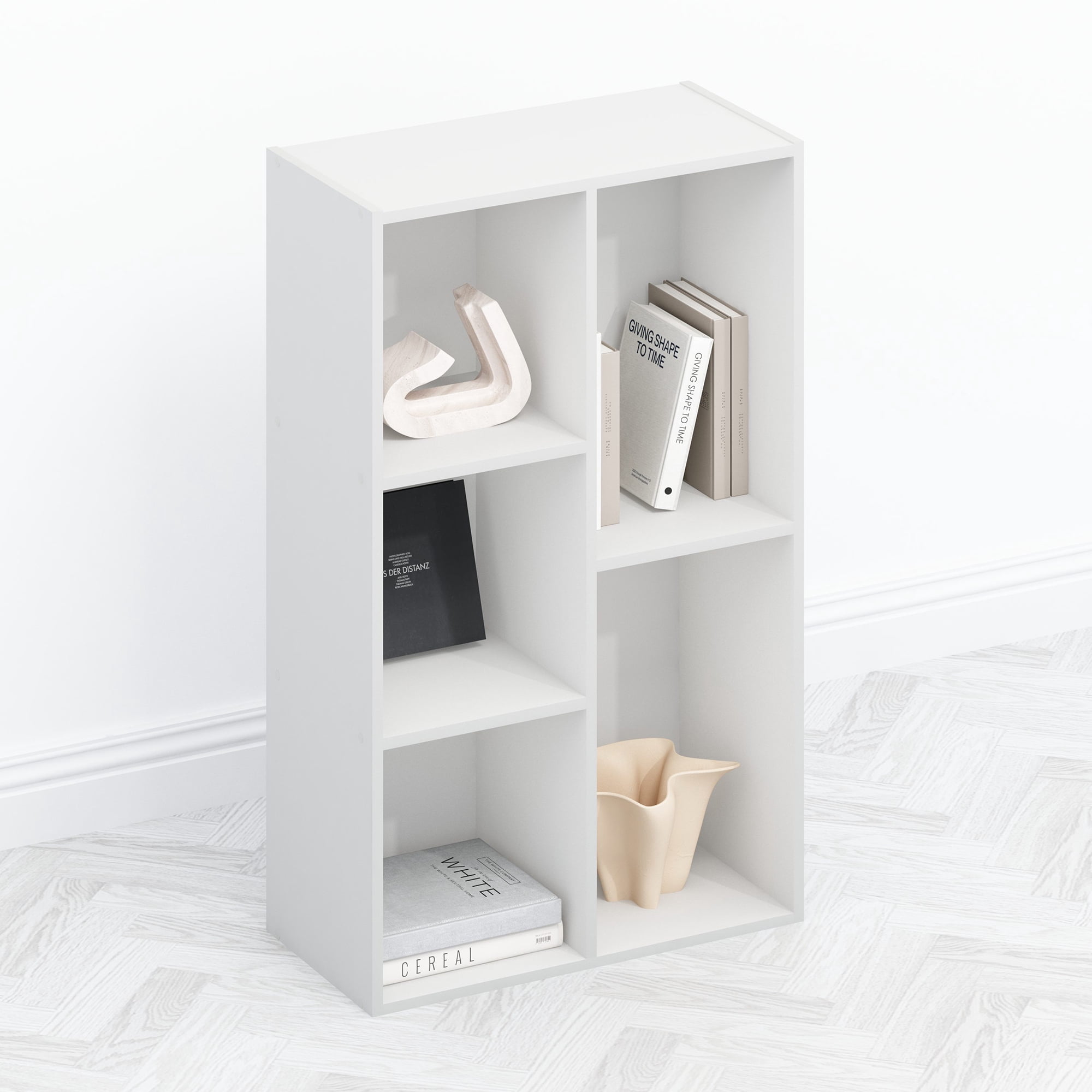 Furinno Tomi Organizer Bookcase, Bookshelf, 5-Cube, White