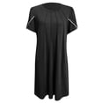 thumbnail image 4 of B91xZ Robes pour Femmes V-Cou Manches Courtes Été Oversized une Seule Pièce Tendance Mini Robe pour Femmes, Noir M, 4 of 5