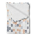 thumbnail image 2 of Geometric Soft Flannel Fleece Throw Blanket, Digital Hightech Style Fractal Square in Various Size Urban, Cozy Plush for Indoor and Outdoor Use, 70" x 90", Pale Orange Dark Blue, by Ambesonne, 2 of 5
