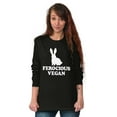 thumbnail image 4 of Ferocious Vegan Herbivore Bunny Plus Size Long Sleeve Graphic Tee Shirt Brisco Brands 2X, 4 of 5