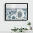 thumbnail image 2 of PixonSign Framed Wall Art Print Washed Out Sunflower Field at Sundown Botanical Plants Photography Realism Modern Portrait Relax/Calm Blue Duotone for Living Room, Bedroom, Office - 12"x16" BLACK, 2 of 6