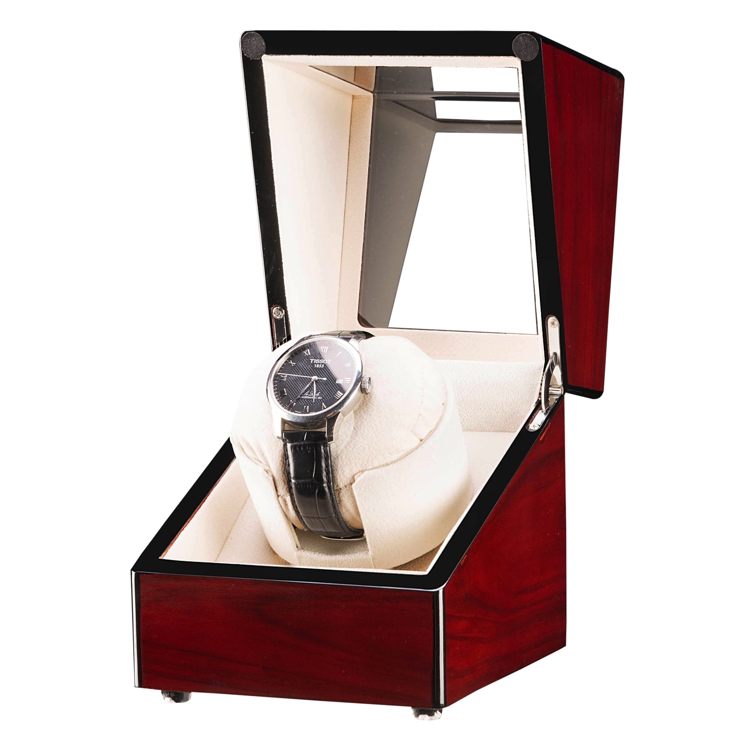 Kepooman Automatic Watch Winder, Wood Display Case Storage Organizer, Beige Kepooman Automatic Watch Winder, Wood Display Case Storage Organizer, Beige