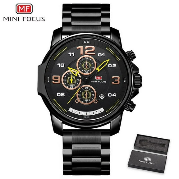 MINI FOCUS Luxury Brand Men's Watches Stainless Steel Waterproof Quartz Fashion Sports Wristwatch Relogio Masculino Reloj Hombre