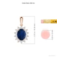 thumbnail image 5 of ANGARA Natural 1.55 Ct Sapphire Pendant with Floral Diamond Halo in 14K Rose Gold for Women (Size-8x6mm) | September Birthstone, Anniversary, Jewelry Gift for Women | Natural Blue Sapphire Necklace, 5 of 9