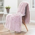 thumbnail image 5 of Chanasya 3-Piece Shaggy Throw Blanket Pillow Cover Set - Chic Fuzzy Faux Fur Sherpa Throw (50x65 Inches) 2 Throw Pillow Covers (18x18 Inches) for Bed Couch - Rosedust, 5 of 5