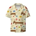 thumbnail image 3 of Goofa Dachshund Dog And Flower Printed Men's Casual Short-sleeved Shirt,Lightweight Breathable Button-down,Summer Casual men's top,Versatile Fashion shirt-Medium, 3 of 7