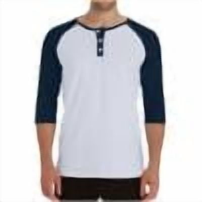 JGNGSHN Mens Raglan 3/4 Sleeve Henley Shirts Big and Tall Button