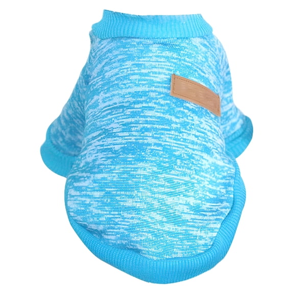 TELOLY 1Pcs Dog Sweater,Yarn Dog Coats for Small Dogs,Kitten Clothes,Blue,L