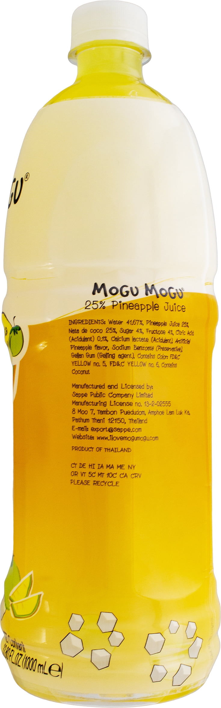 MOGU MOGU PINEAPPLE WITH COCO, 33.8 FL OZ. - Walmart.com