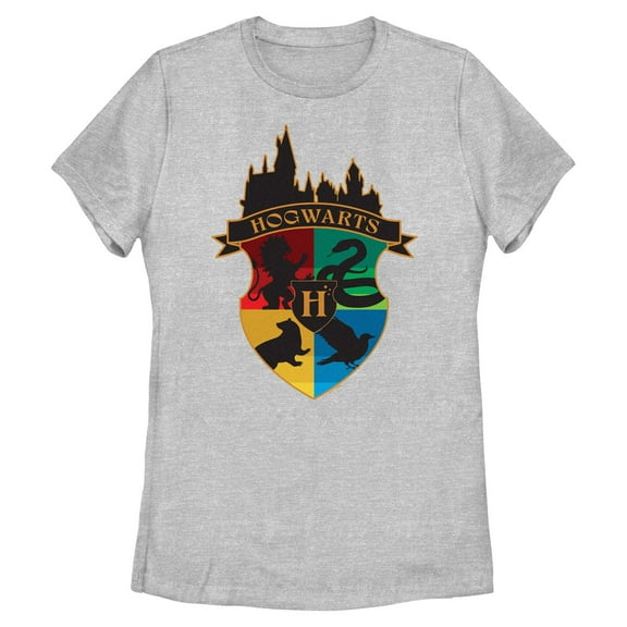 Womens Harry Potter Outline Hogwarts Crest T Shirt